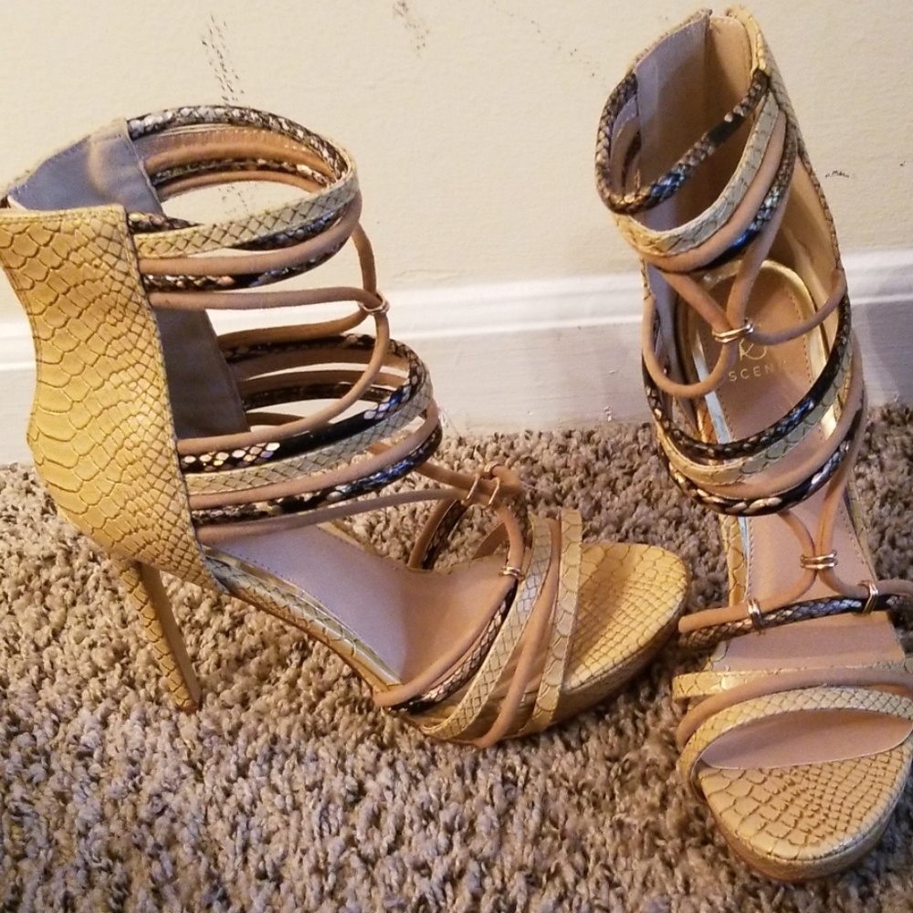 Gold Print Stilettos